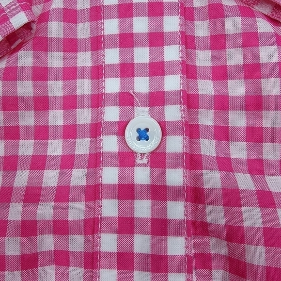 NEW Vineyard Vines Women’s 2 Little Gingham White Pink Button Down Relaxed NWT - Picture 6 of 10
